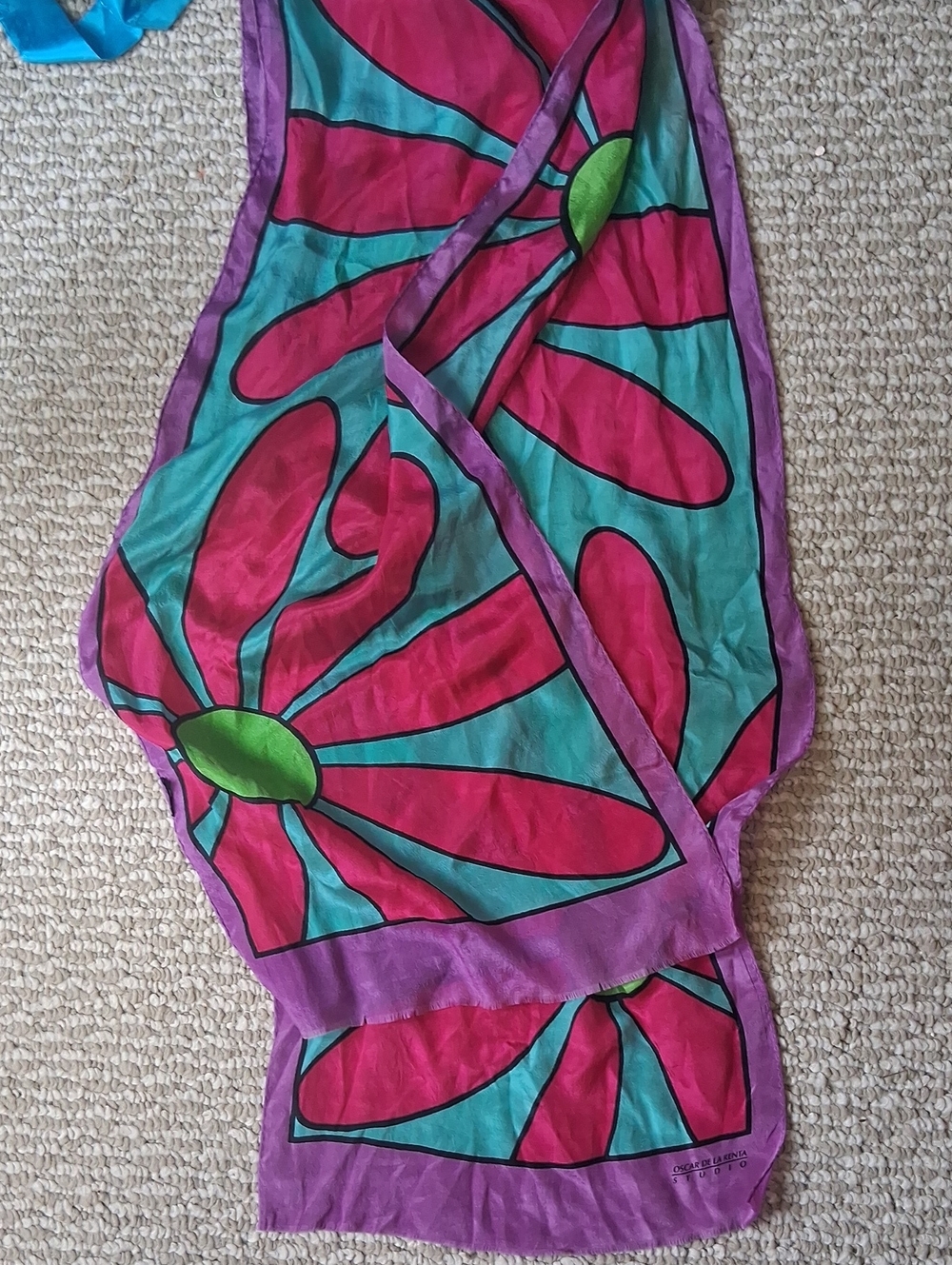 Oscar de la Renta Silk Floral Scarf Rectangle